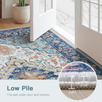 Lofus 5x7 Area Rugs for Living Room Bedroom, Soft Boho Carpet Floral Blue - Image 6