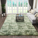 Ophanie 6x9 Green and White Area Rugs for Living Room,Large Sage Green Fluffy Shag Fuzzy Plush Soft Carpets,Floor Shaggy Rugs for Bedroom,Carpet for Kids Girls Dorm Decor with Over 99 pcs Pile fibers - Image 3