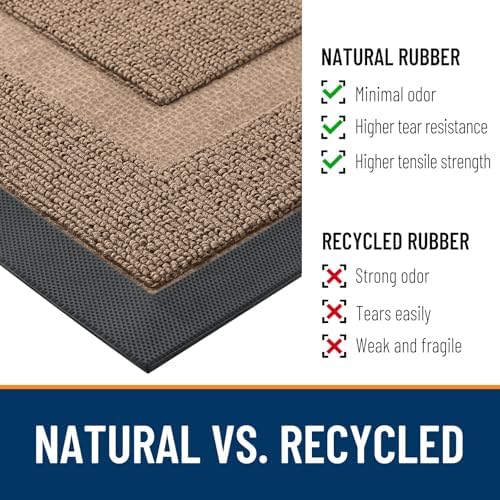 OLANLY Front Door Mat Outside 47x32, All-Season Heavy-Duty Rubber Doormat - Image 3