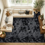 7x10 Large Tie-dye Dark Grey Area Rug Washable Non-Slip for Living Room - Image 4