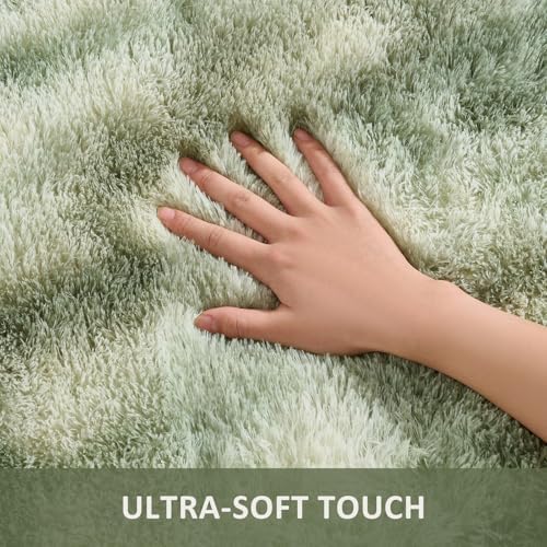 Ophanie Area Rugs for Bedroom Living Room,Color Green and White,Size 8' x 10',Shape Rectangular - Image 2