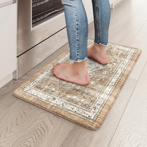 Collive Cushioned Anti Fatigue Kitchen Mats Washable Sink Rug, 17.3”x29” by Collive
