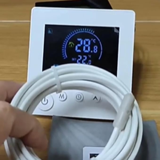Sumsoctober Smart WiFi Floor Heating Thermostat for Tuya Programmable Energy Saving Controller with Child Lock and Weather Updates(16A)