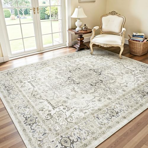 Lofus 5x7 Beige Area Rugs for Bedroom Living Room, Vintage Boho Carpet by Lofus