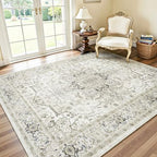 Lofus 6x9 Beige Area Rugs for Bedroom Living Room, Vintage Boho Carpet - Image 4