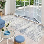 2'6 x 8' Runner Rug Non Slip,Washable Kitchen Rugs,Blue - Image 4