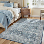 6x9 Area Rugs for Living Room Bedroom, Blue Washable Non-Slip Carpet - Image 4