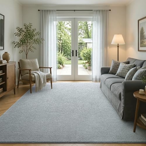 4x6 Light Grey Solid Area Rug Washable Non-Slip for Bedroom Living Room - Image 4