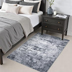 Area Rug Living Room: 3x5 Modern Washable Indoor Soft Carpet Grey - Image 4