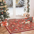 Madane Christmas Area Rug 2x3, Red Entryway Xmas Carpet Holiday Decor by Madane