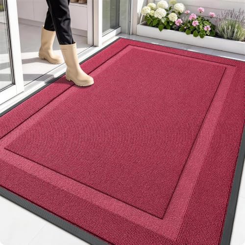 OLANLY Front Door Mat Outside 71x47, All-Season Heavy-Duty Rubber Doormat by OLANLY