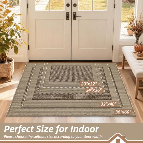BEQHAUSE Indoor Door Mat 32" x 48", Dirt Trapper Door Mats, Taupe - Image 2