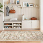 Washable Runner Rugs for Bedroom - 2x6 Runner Rug Non Slip, Ultra-Thin Entryway Runner, Soft Abstract Kitchen Runner for Hallway, Laundry, Bathroom, Indoor Door Mat(2'x6', Brown/Pink) - Image 4