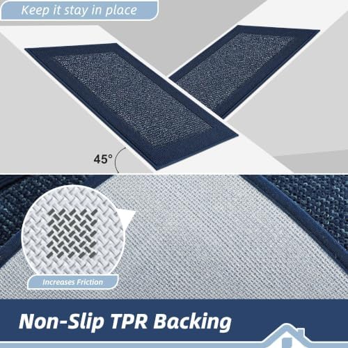 BEQHAUSE Indoor Door Mat 32" x 48", Dirt Trapper Door Mats, Blue - Image 4