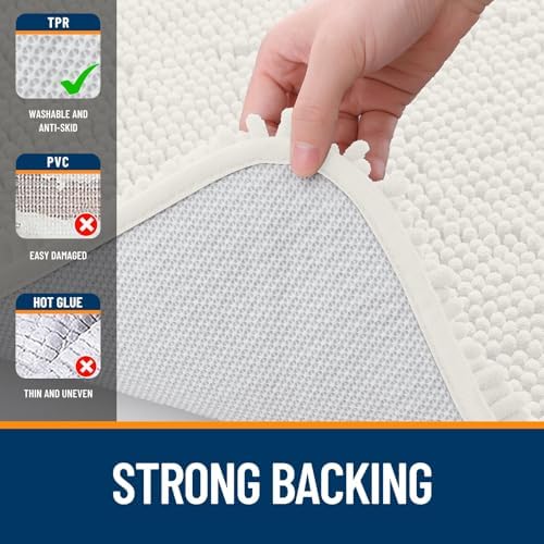OLANLY Bathroom Runner Rugs 40x24, Extra Soft Absorbent Chenille Bath Rugs - Image 6