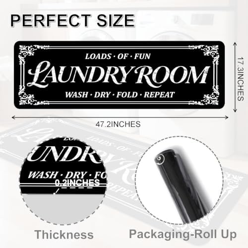 Non-Slip Laundry Room Rug Runner, Farmhouse Washable Laundry Mat - Image 2