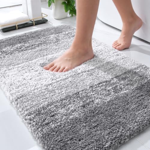OLANLY Small Bathroom Rugs 24x16, Extra Soft Absorbent Microfiber Bath Rugs by OLANLY