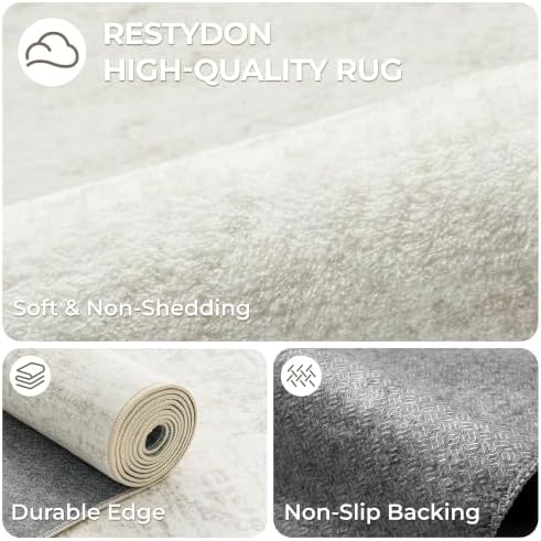 2'6 x 10' Runner Rug Non Slip,Washable Kitchen Rugs,Beige - Image 7