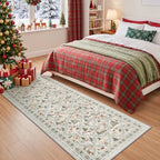 2x5 Christmas Runner Rug for Hallway,Washable Kitchen Rugs,Grey - Image 5