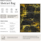 Area Rug Living Room: 4x6 Modern Washable Soft Carpet Black Gold - Image 2