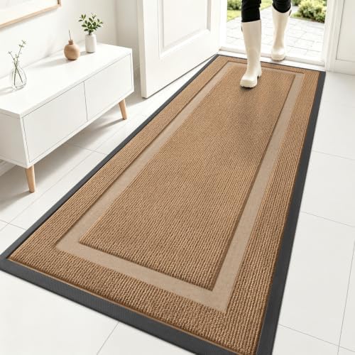 OLANLY Front Door Mat Outside 71x23, All-Season Heavy-Duty Rubber Doormat by OLANLY