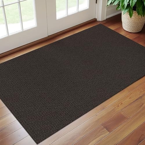 EARTHALL Washable Entryway Rug, Non Slip Area Rug, 3x5 Ft, Taupe/Coffee - Image 6