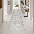 2.6x10 Washable Runner Rug:Modern Abstract Soft Carpet Black Grey by FXRHLP