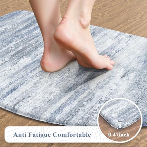 KIMODE Anti Fatigue Mat for Kitchen Floor,Farmhouse Half Circle Kitchen Rug - Image 3