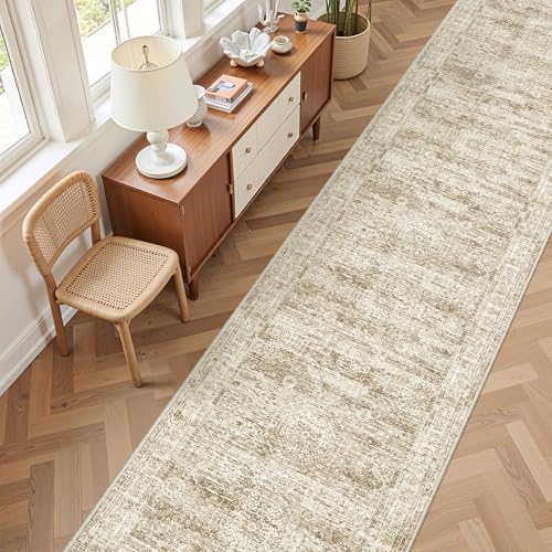 2'6 x 14' Runner Rug Non Slip,Washable Kitchen Rugs,Brown - Image 5