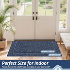 BEQHAUSE Dirt Trapper Door Mat 24" x 60", Non-Slip Washable Doormats, Blue - Image 2