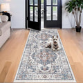 Washable 4x8 Hallway Area Rug: Vintage 8ft Water Resistant Soft Runner Rug for Entry Kitchen Non Slip Wide Low Pile Carpet for Living Room Bedroom Thin Floor Mat for Bathroom Dining Room(Brick,4x8) by HYHAOYUNLAI