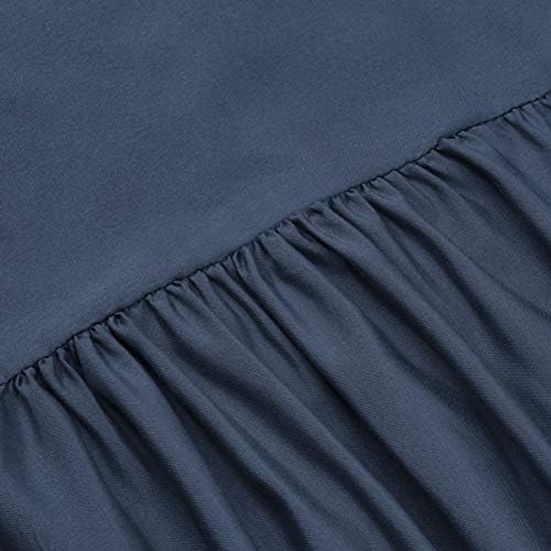 Amazon Basics Lightweight Ruffled Bed Skirt, Classic Style, Machine Washable, Fade and Wrinkle Resistant, 100% Microfiber with 16" Drop, Queen, Navy Blue - Image 3