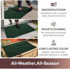 Mibao Front Door Mat Outside Entrance, 36" x 24", Heavy Duty Welcome Mat, Stain and Fade Resistant, Dirt Trapper Doormat, Super Absorbent Indoor Outdoor Entryway Mat with Non-Slip Backing, Green - Image 5