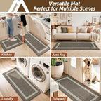 COSY HOMEER Kitchen Rugs Sets of 2 Non-Slip Washable,20"x30"+20"x48" - Image 6