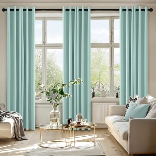 MIULEE Blackout Curtains for Bedroom 2 Panels 40 x 84 Inch Long Aqua - Image 6