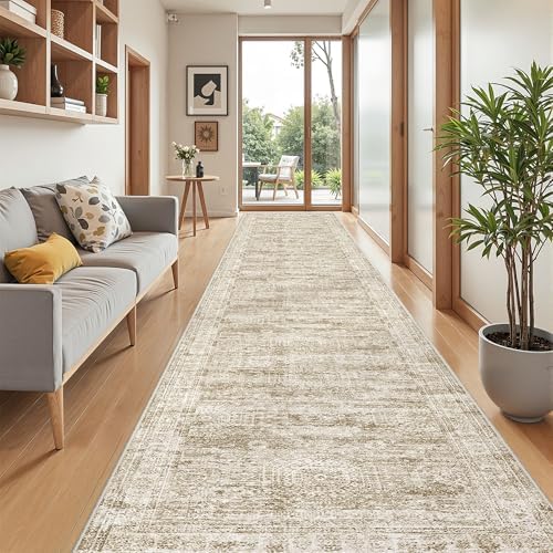 3x16 Runner Rug Non Slip,Washable Hallway Runner Rug,Brown - Image 4