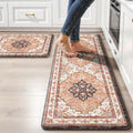 Boho Kitchen Mats for Floor 2PC Anti Fatigue Kitchen Rugs, Orange by tubeamin