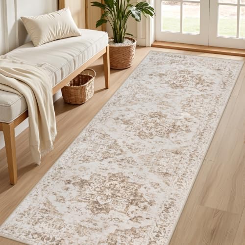 3x6 Hallway Washable Runner Rug: Kitchen Carpet Beige/Ivory - Image 2