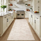 Hallway Runner Rug: 2.6x8 Kitchen Rugs for Living Room Beige Brown by EXPEDIX