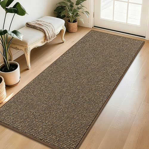 BEQHAUSE Dirt Trapper Door Mat 32" x 72", Non-Slip Washable Doormats, Brown by BEQHAUSE