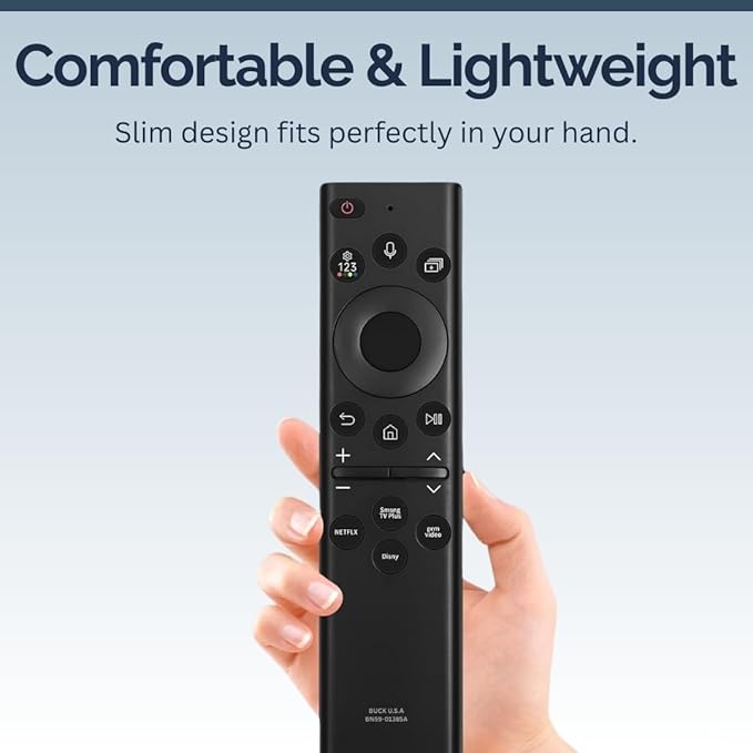 BN59-01385A Samsung TV Remote Control Replacement for Smart TV - Easy Setup, Universal Bluetooth/IR Voice Remote, Solarcell - Works with Samsung QLED, Frame, Crystal UHD, 4K, & LED Smart TVs