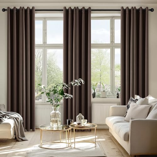 MIULEE Blackout Curtains for Bedroom 2 Panels 40"x72" Long Chocolate Brown - Image 6