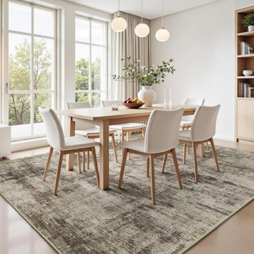 Lofus 8x10 Area Rug for Living Room, Abstract Washable Large Rugs, Brown - Image 3