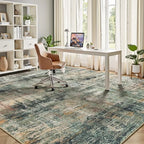 10x12 Area Rug for Living Room, Abstract Washable Large Rugs, Coffee/Green - Image 6