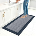 StepRite Kitchen Rugs, Kitchen Mat for Floor, 47"x20" Non-Slip Machine-Washable Commercial Floor Mat, Absorbent Heavy-Duty Rug for Office & Home, Sink Standing Mat, Entryway Carpet, Navy Blue by Bringcushiontoyourlife