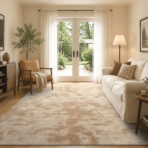 6x9 Large Tie-dye Beige Area Rug Washable Non-Slip for Living Room Bedroom - Image 4