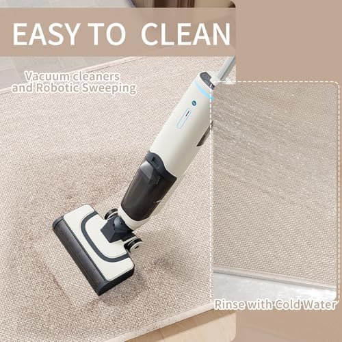 YDKGL Kitchen Mat Kitchen Rugs Sets of 2 PCS Non Slip Beige 17"x30"+17"x59" - Image 4
