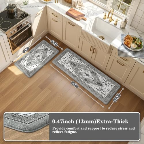 Collive Kitchen Rugs Sets of 2, Kitchen Floor Mats Cushioned Anti Fatigue - Image 2