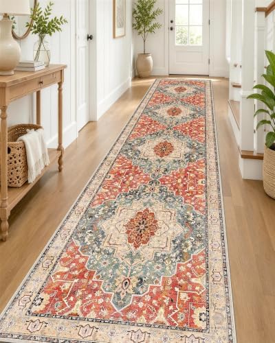 OLANLY 2'6"x14' Washable Runner Rug, Non Slip Carpet for Hallway Kitchen by OLANLY
