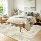 RELEANY Washable 9'x12' Abstract Area Rug for Living Room Cream Beige - Image 3